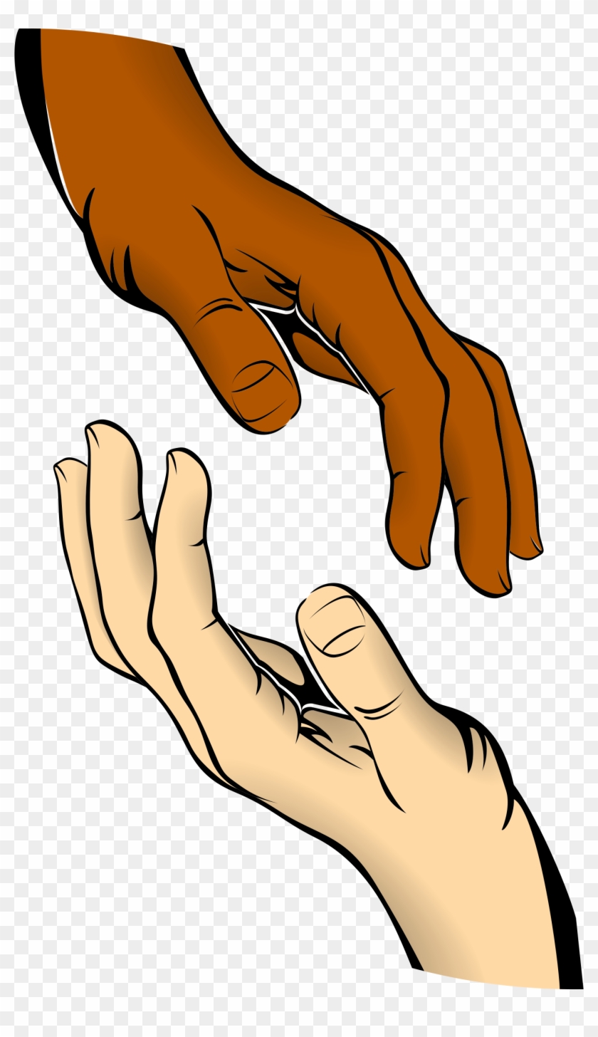 Clipart - Hands - Hands Reaching For Each Other Clipart #203922