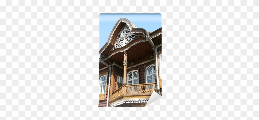 A Fragment Of A Wooden House With A Balcony Thread - Gazebo #1267911