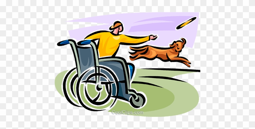 Man In A Wheelchair Throwing A Frisbee Royalty Free - Man In A Wheelchair Throwing A Frisbee Royalty Free #1268127