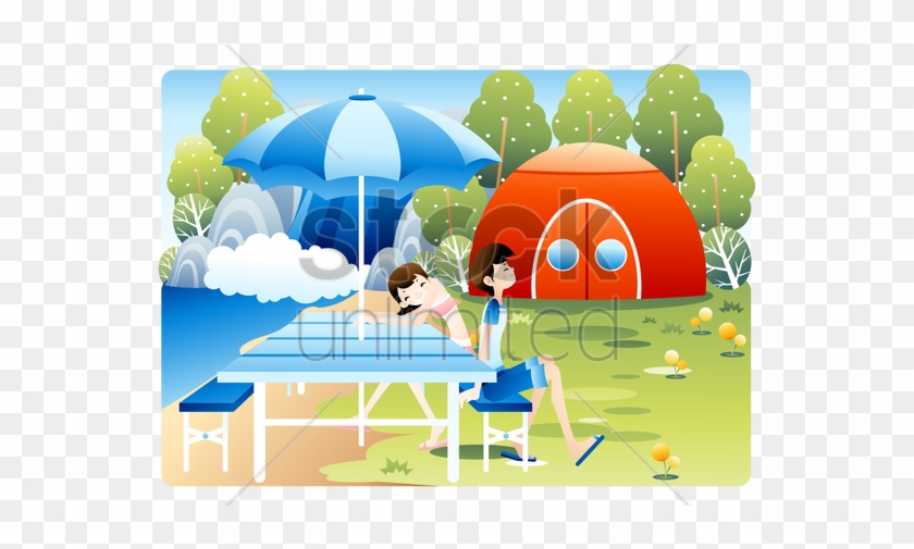 Boy And Girl Camping Outdoor V矢量图形 - Travel #1268425