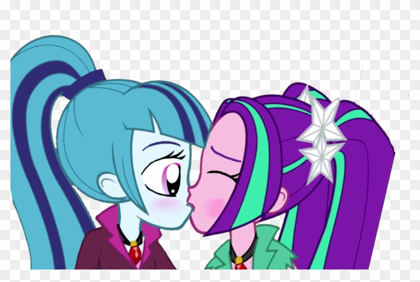 Sonata Dusk And Aria Blaze Kiss By Sunsetwishesmlp - Aria Blaze X Sonata Dusk #1268573