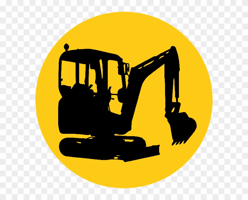 Minidiggersilhouette 600x600 - Mini Digger Clipart #1268601