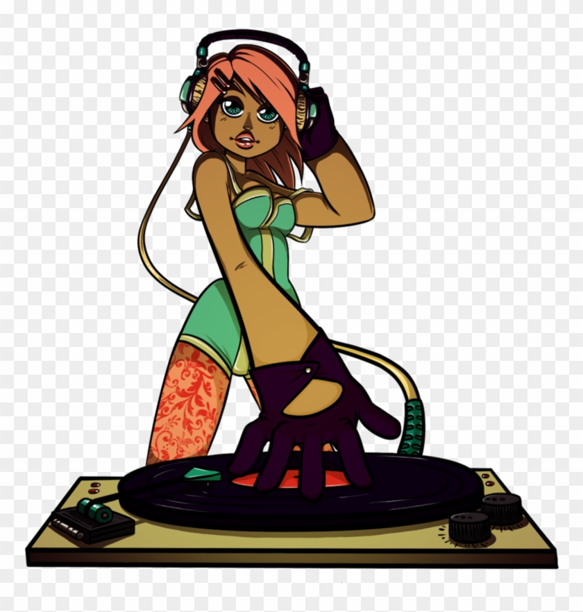 Dj Girl Colored By Caden13 - Girl Dj Clipart Png #1269100