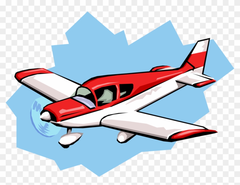 Vector Illustration Of Small Fixed Wing Piston Powered - Airplane Clipart #1269160