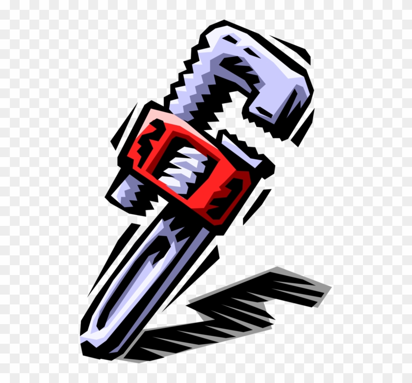 Vector Illustration Of Pipe Wrench Or Stillson Wrench - Graphic Design #1269691
