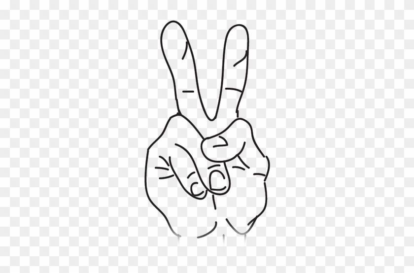 Fingers Crossed Clip Art - 2 Finger Peace Png #1269712