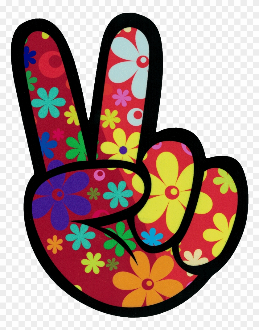 Left Hand Peace Fingers - Bumper Sticker #1269746