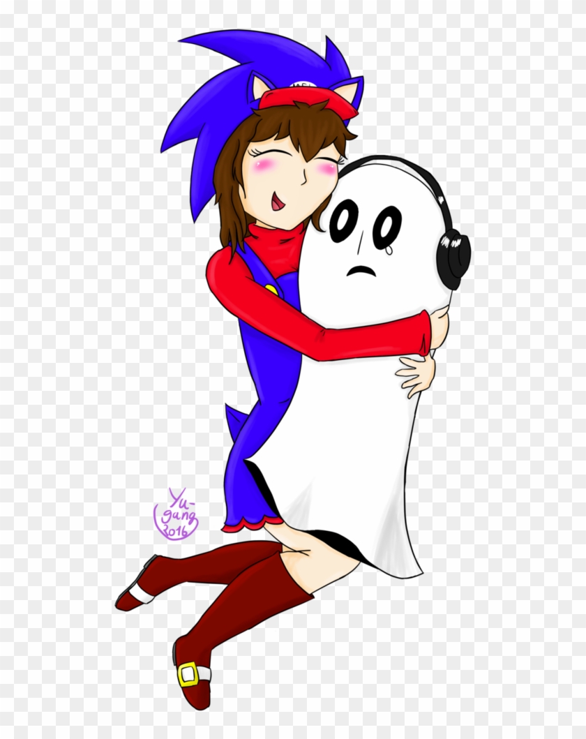 Mariosoniclover Hugging Napstablook By Yu-gang Mariosoniclover - Cartoon #1269809
