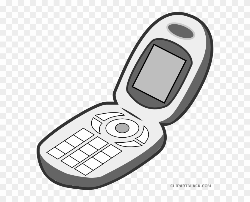 Mobile Phone Tools Free Black White Clipart Images - Cell Phone Clipart Png #1270007