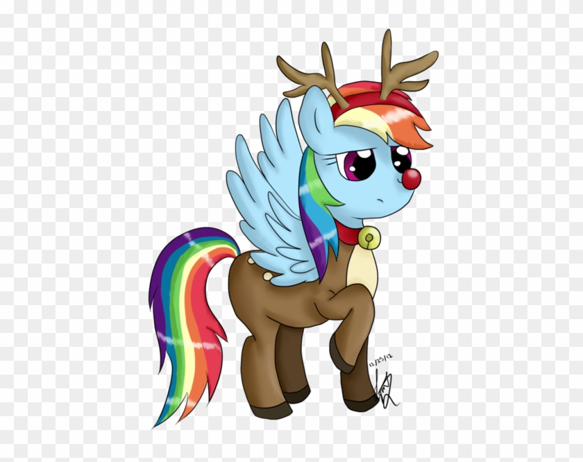 Dashie The Red Nosed Reindeer By Bubblehun - Cartoon #1270105
