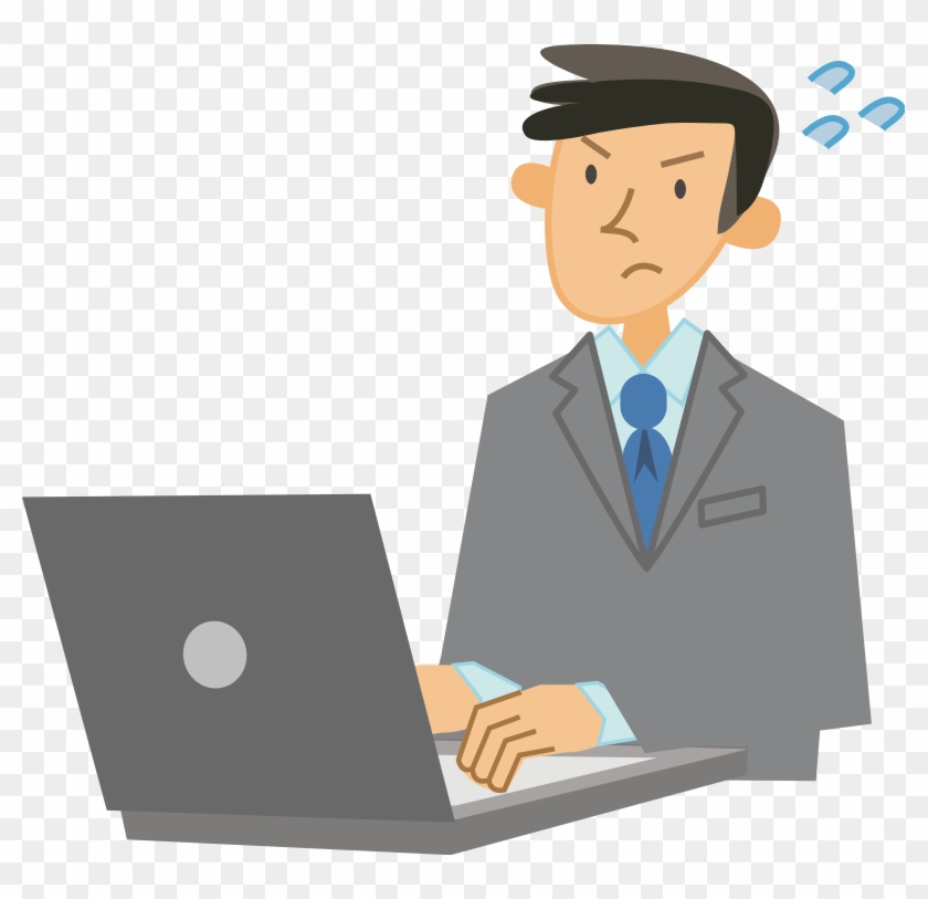 Medium Image - Man Clipart With Computer #1270136