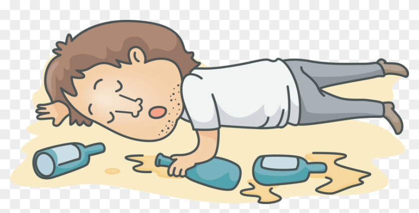 Cartoon Alcohol Intoxication Clip Art - Passed Out Drunk Cartoon #1270143
