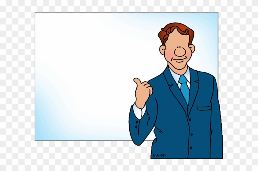 Businessman At Board - Graph Clipart #1270199