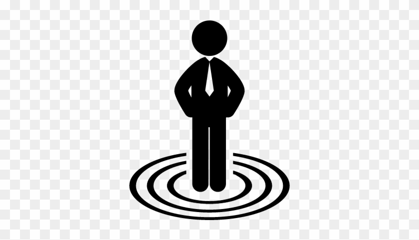Businessman Standing On Business Target Concentric - Target Market Icon #1270291