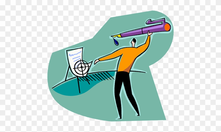 Man Throwing Pen At Target Royalty Free Vector Clip - Illustration #1270302
