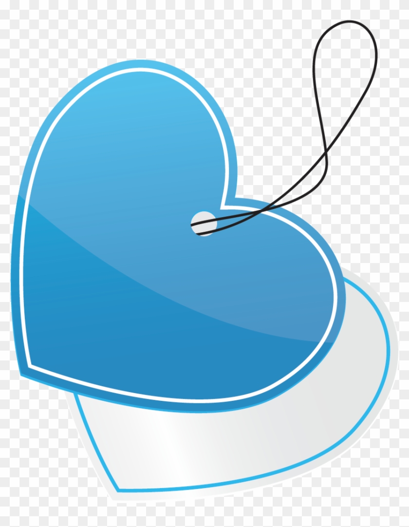 Vector Blue Heart-shaped Tag Template - Vector Graphics #1270385