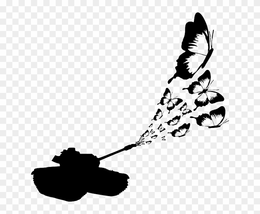 War Peace, Butterflies, Tank, War - Butterfly #1270486