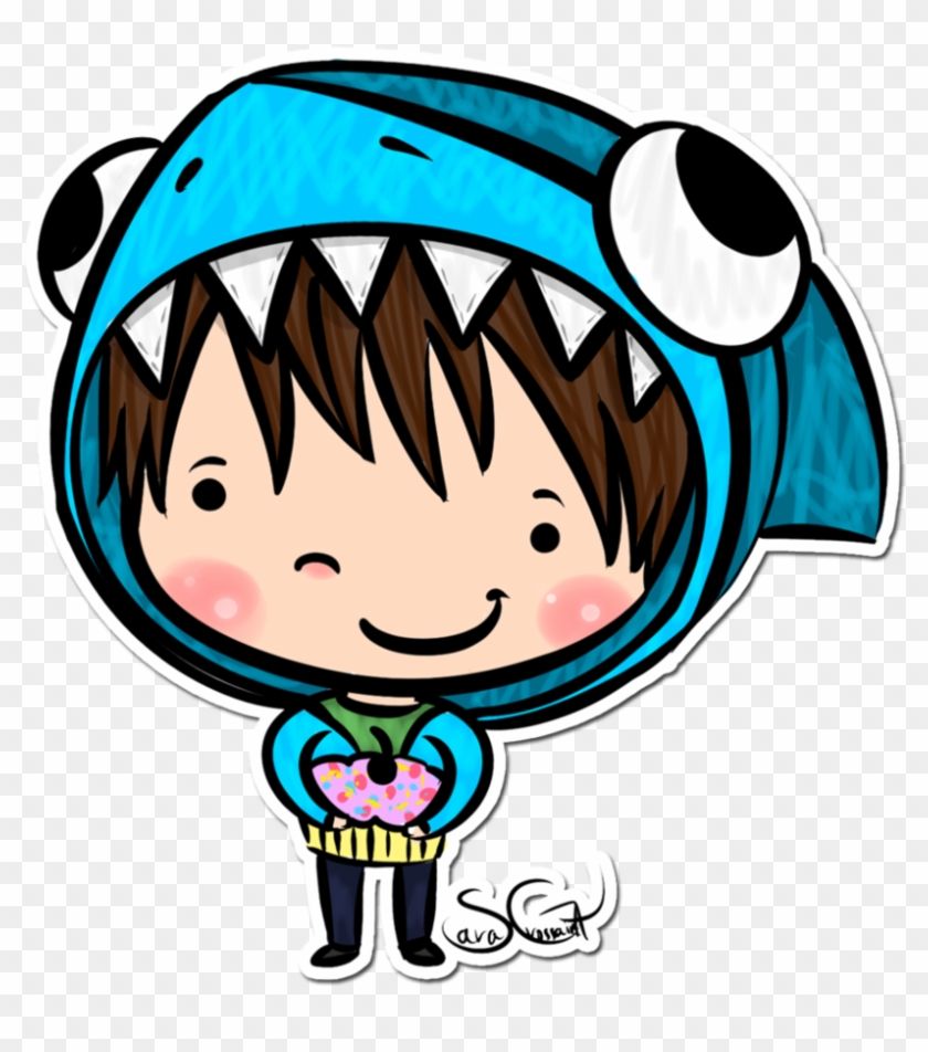 Shark Hat Boy - Cool Boy Sticker Png #1271012