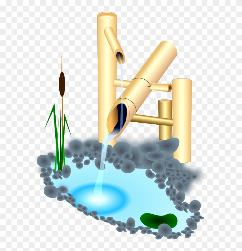 Zen Clipart - Bamboo Water Fountain Vector #1271018