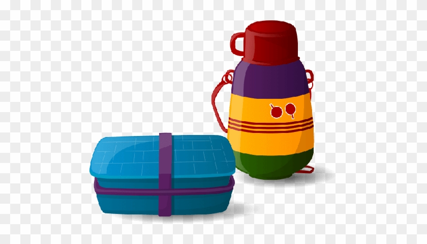 Lunch Box And Water Bottle - School Water Bottle Vector Png #1271530