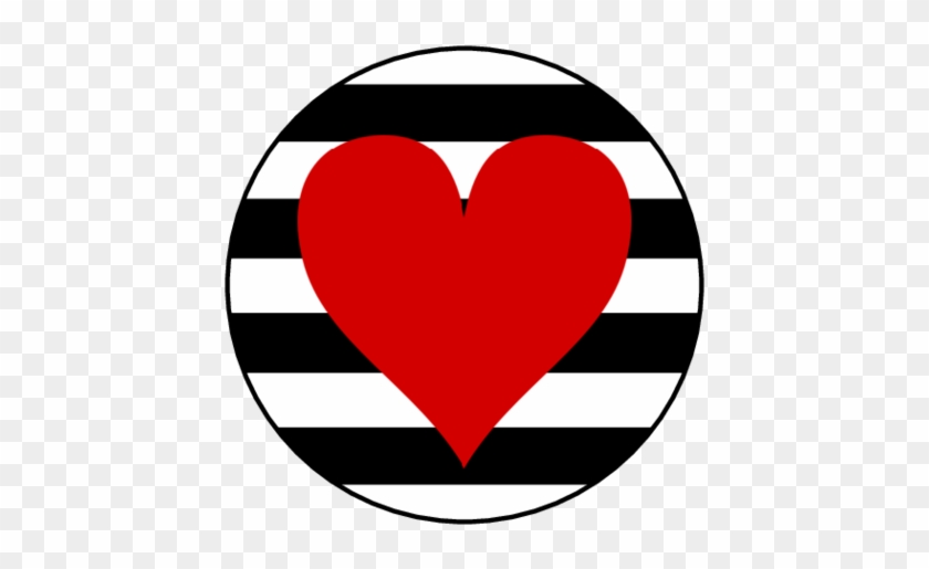 Ol2088 - 1 - 5" Circle - Striped Heart Circle Labels - Heart #1271527
