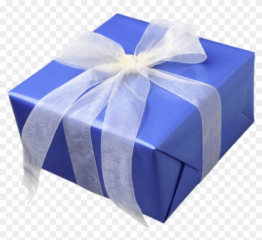 Blue Gift Box With White Ribbon - Feedback Is A Gift #1271538