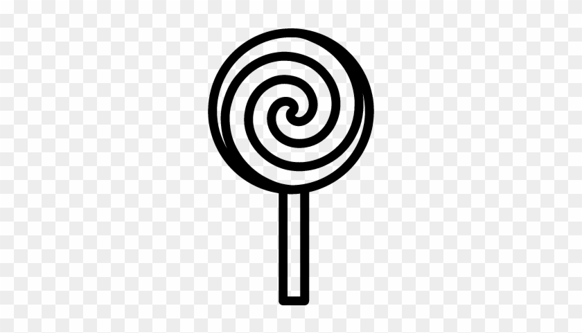 Lollipop Candy Vector - Lollipop Clipart Black And White #1271658