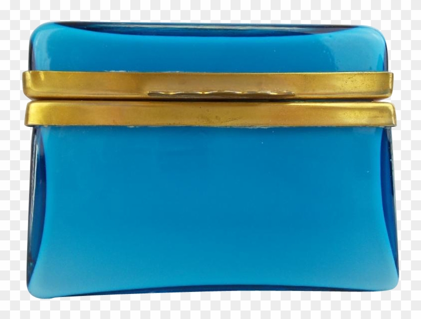 Pretty Italian Murano Blue Hinged Box Casket Hinged - Coin Purse #1271807