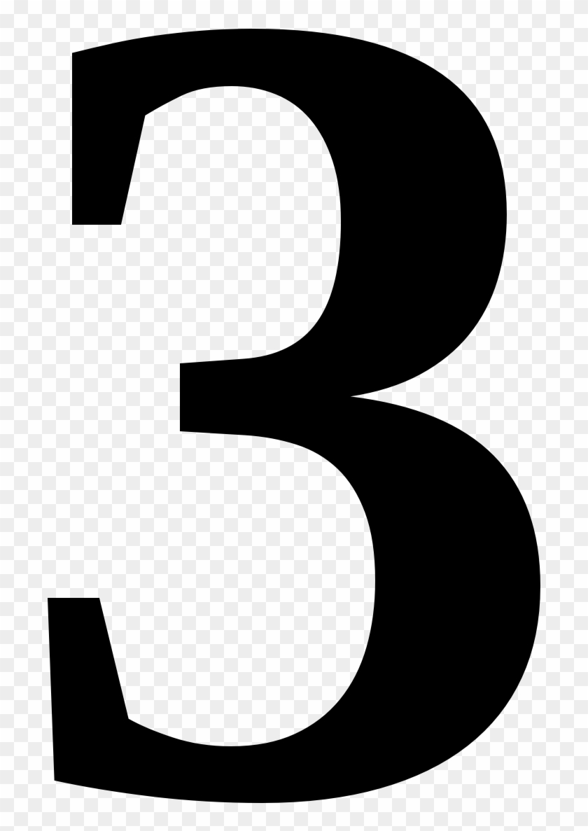 Number Three In Black - Full Size PNG Clipart Images Download