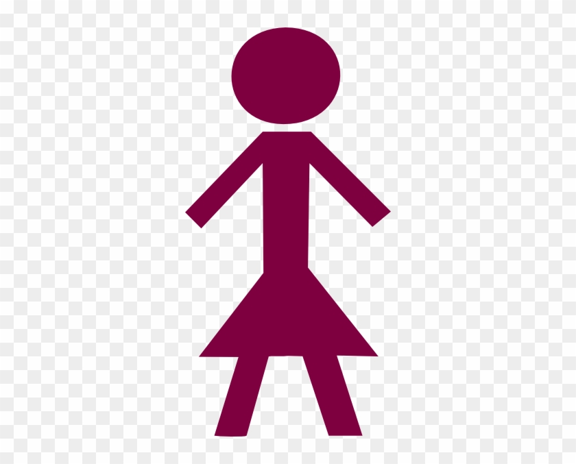 Deep Purple Stick Woman Clip Art At Clker - Stick Figure Transparent Background #1272193