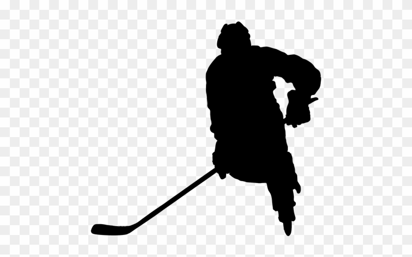 Hockey Player Stickhandling Silhouette - Hockey Sobre Hielo Pictograma #1272746