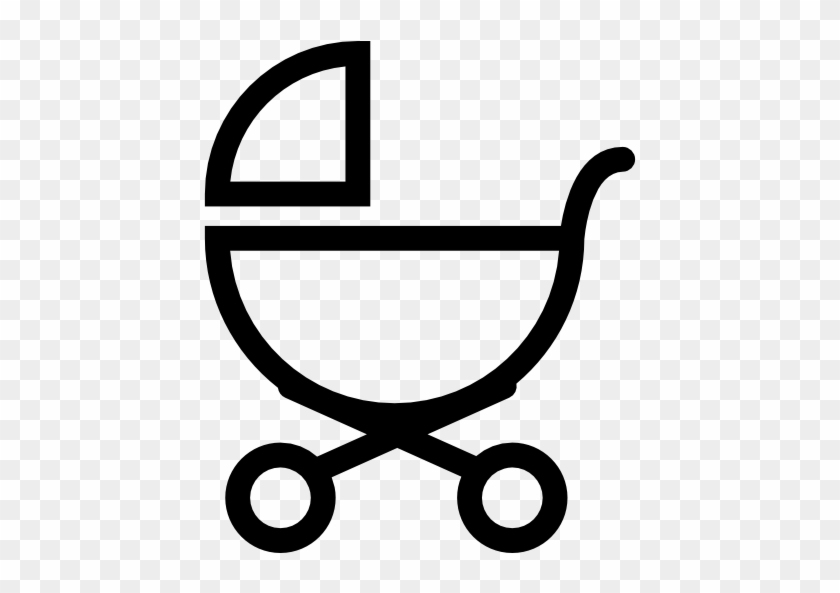 Baby Stroller Outline Of Side View Free Icon - Icono De Coche De Bebe #1273644