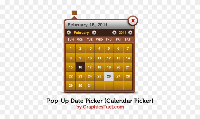 Friends, Today's Psd Download Is A Pop-up Date Picker - Number #1273663