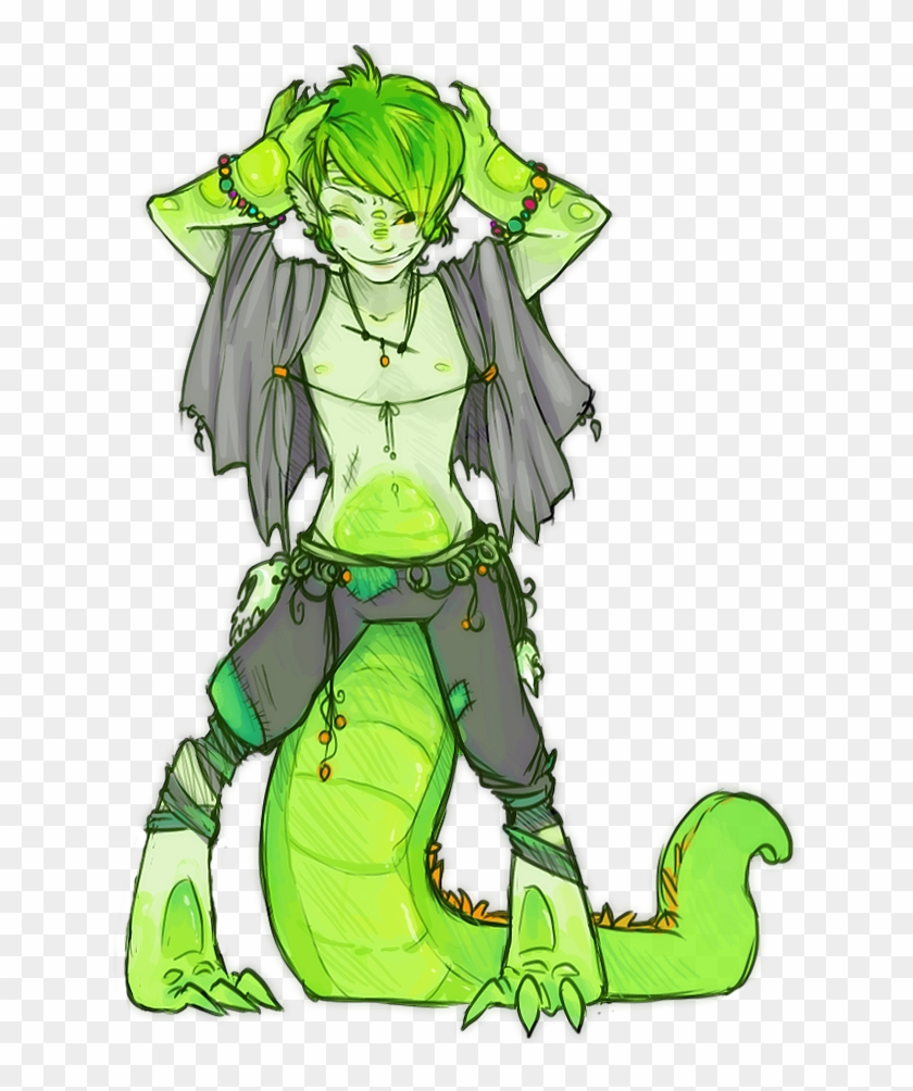 Drawn Lizard Male - Anime Lizard Boy #1273673
