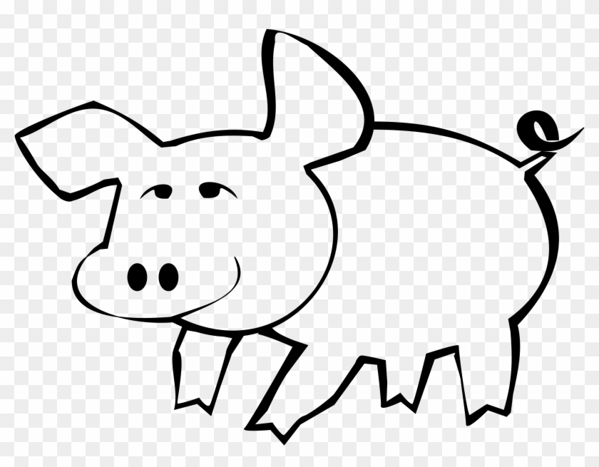 Clipart - Outlined Image Of Pig #1274394