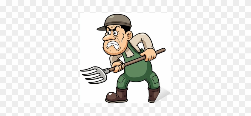 Illustration Of Cartoon Farmer Angry Sticker • Pixers® - Farmer Cartoon #1274480