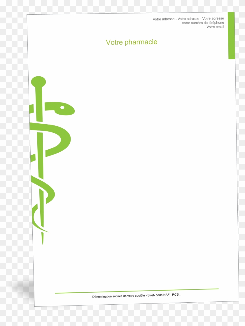 Papier À En-tête Caducée Pharmacie - Lit Ent #1274549