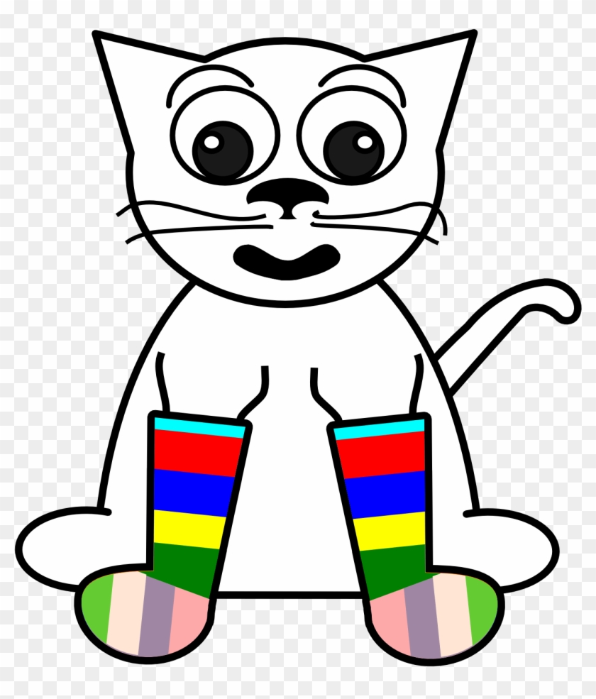 Cartoon Cat In Socks #1274650