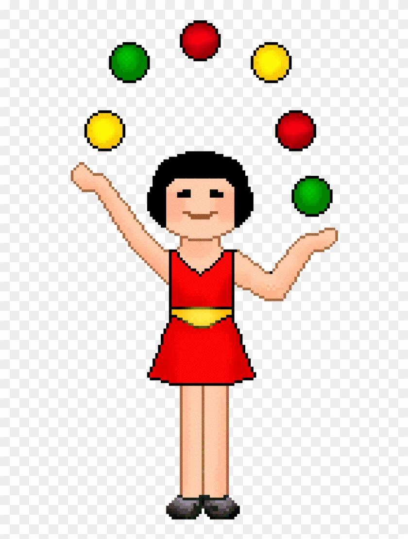 Red Woman Juggling Clipart - Red Woman Juggling Clipart #1274733