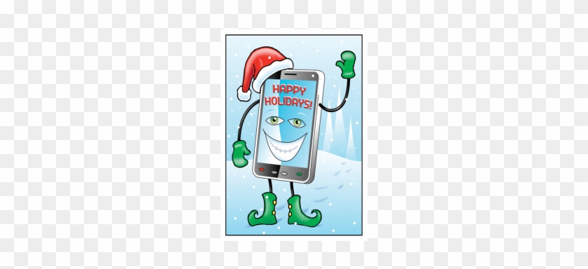 Smart Phone Holiday Postcard - Cartoon #1274734