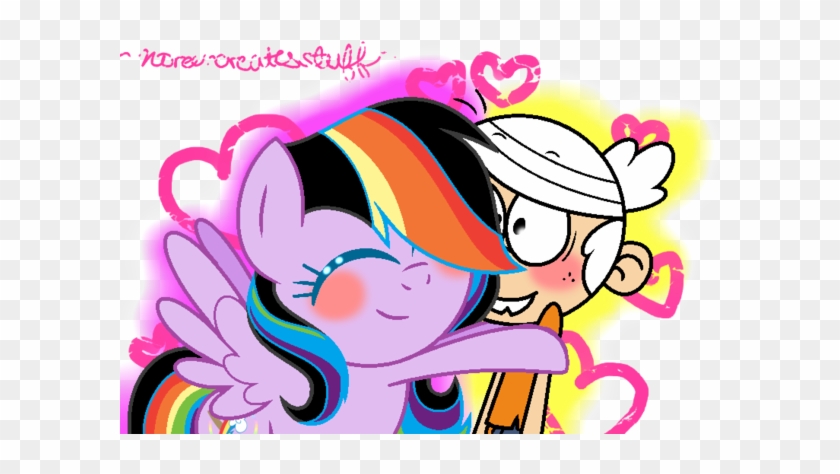 Rainbow Heart Hugs Lincoln Loud By Noreencreatesstuff - Cartoon #1274854