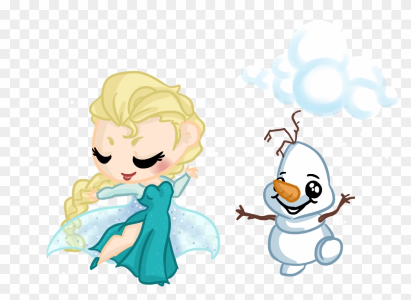 Queen Elsa And Olaf By Ijen-ekusas - Olaf Chibi Png #1274906