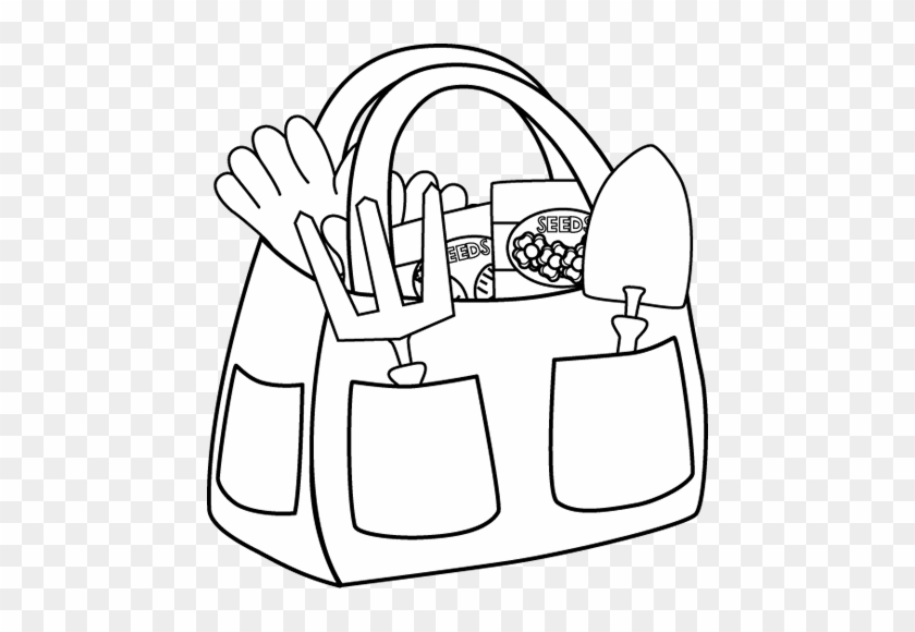 Black And White Gardening Bag - Clip Art #1274973