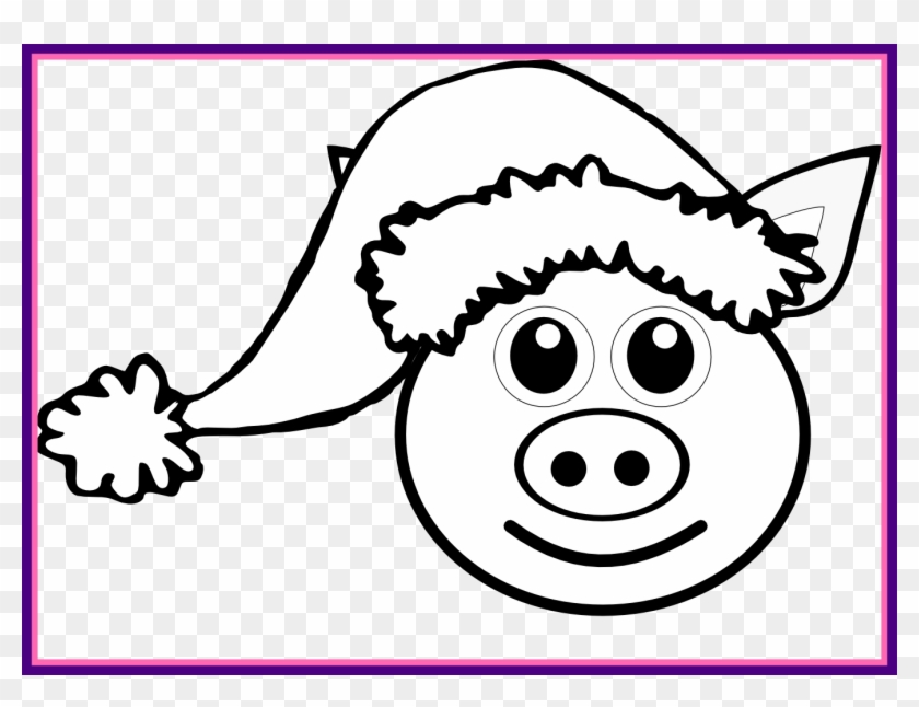 Pig Cute Cute Pig Face Clipart Shocking Pig Face Drawing - Penguin Santa Yard Sign #1275064