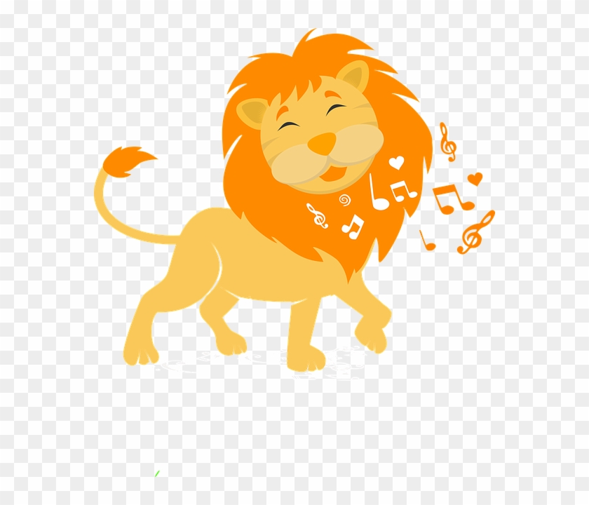 Music, Leon, Zoo, King, Illustration, Design - Cute Lion Png #1275520