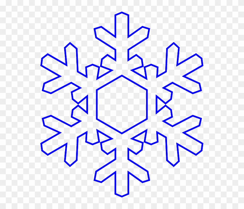 Floco De Neve Cristal Simetria Inverno Gelo Geadawhite - Snowflake Outline #1275765