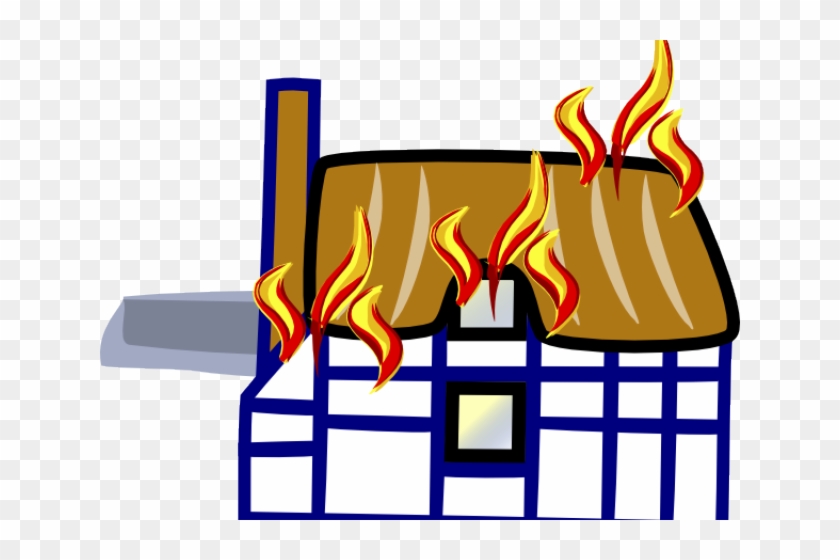 House Clipart Fire - Cartoon House On Fire #1276065