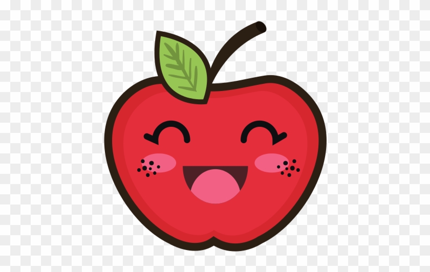 Kawaii Cartoon Apple - Dibujos Animados De Manzana #1276332