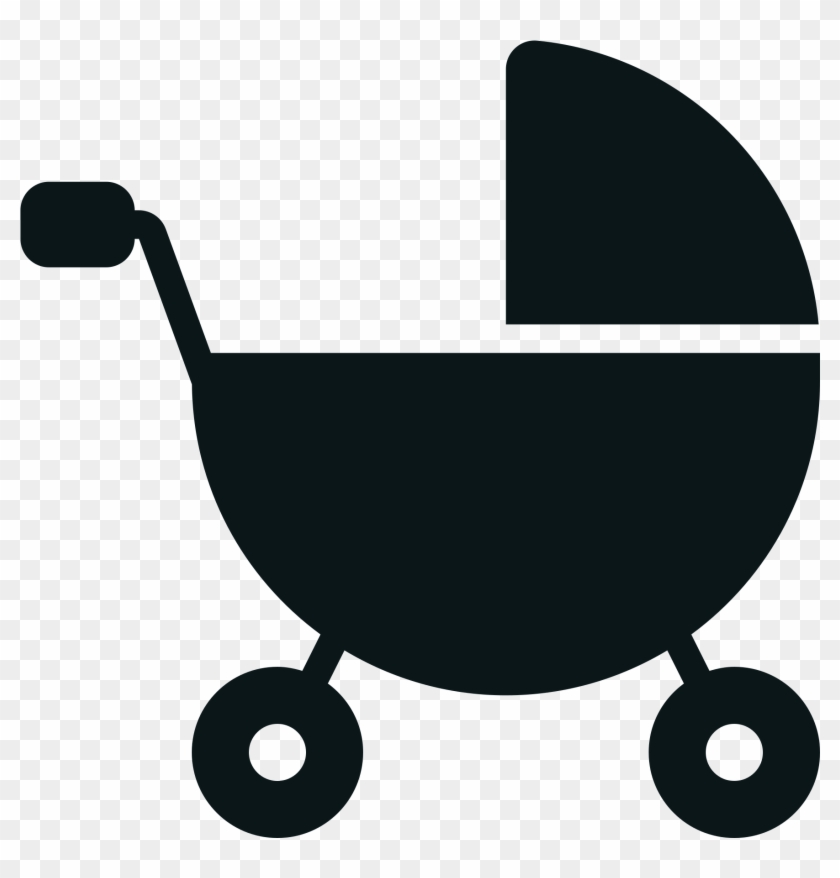 Open - Baby Stroller Clipart Black And White #1276370