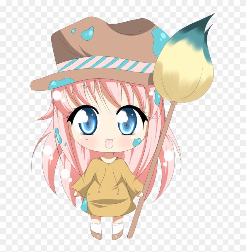 Painting Lily By Amai Kiss - Anime Chibi Painting Png #1276454